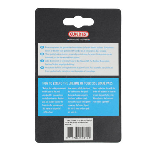 74.6890MC ELVEDES Jeu de plaquettes de frein à disque Metallic Carbon Noir