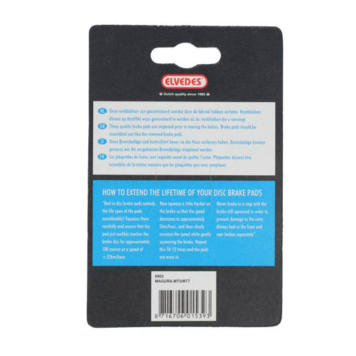 74.6902 ELVEDES Schijfremblokken Organisch Blauw set