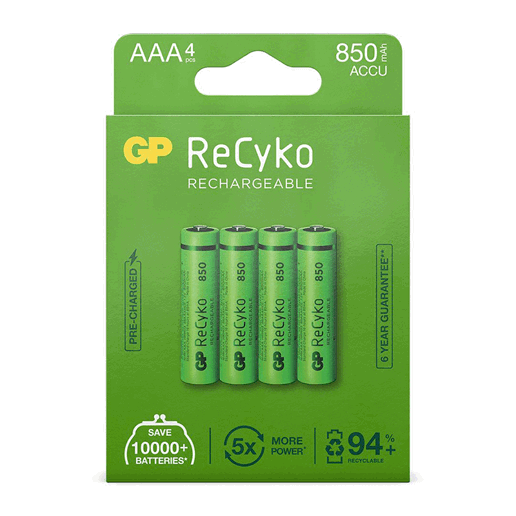 430907 GP Oplaadbare AAA-batterijen 850mAh NiMH 4PK