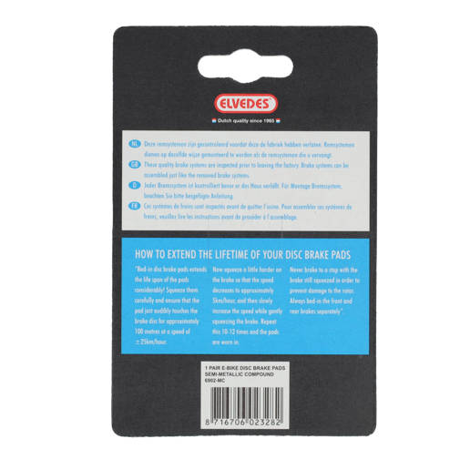 74.6902MC ELVEDES Jeu de plaquettes de frein à disque Metallic Carbon Noir