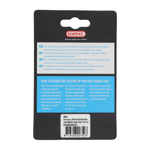 74.6859 ELVEDES Schijfremblokken Organisch Blauw set