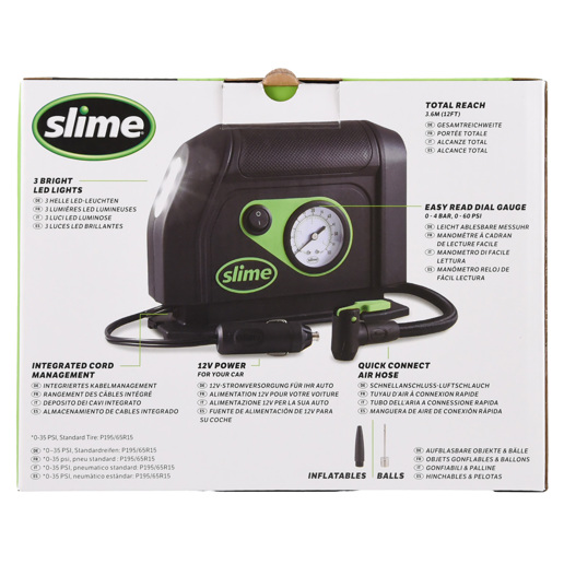 40P.40050-5 SLIME Slime 12V bandenpomp / compressor 20.5 x 8.5 x 16 cm