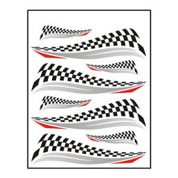 980579 MERKLOOS Set d'autocollants drapeau de finition 240 x 200 mm