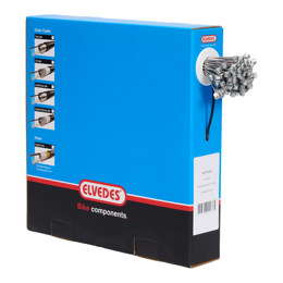 74.6427RVS-BOX ELVEDES Rem binnenkabel RVS 2250 mm ø 1,5 mm (100x) 1 × 19 ø 1,5 x 2250 / ø 7 × 6 mm