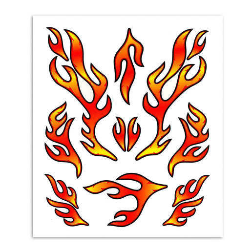 980811 MERKLOOS Set d'autocollants flammes rouges 200 x 240 mm
