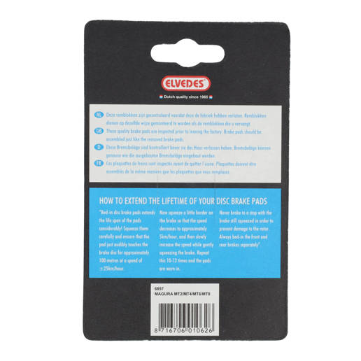 74.6897 ELVEDES Jeu de plaquettes de frein Organique Bleu