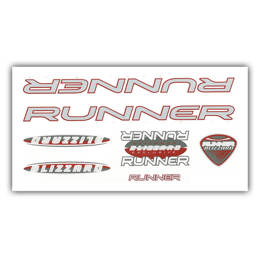 092076 MERKLOOS Set de autocollants pour cadre de vélo Runner Blizzard rouge 140 x 260 mm
