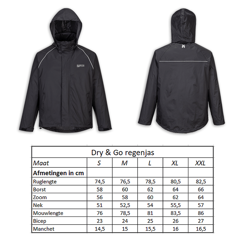 610910.30.L LYNX Regenjacke Dry & Go Größe L 78.5 x 62 x 60 cm