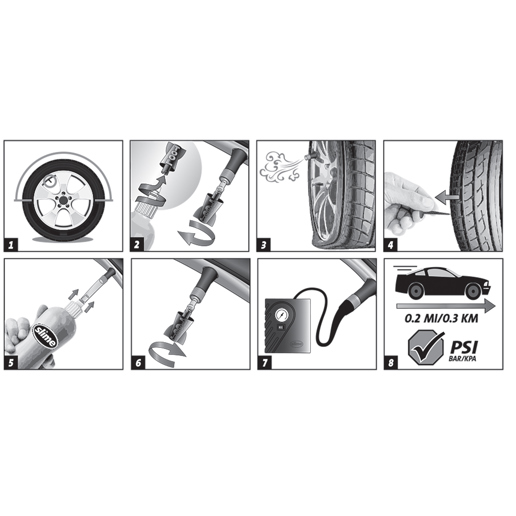 40P.50050 SLIME Slime Smart Repair kit de réparation d’urgence pour pneus crevés 20 x 9 x 19 cm