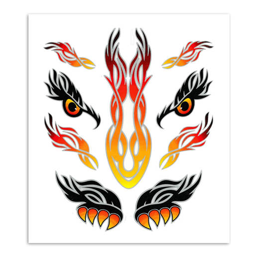 980575 MERKLOOS Set d'autocollants yeux tribaux	 200 x 240 mm