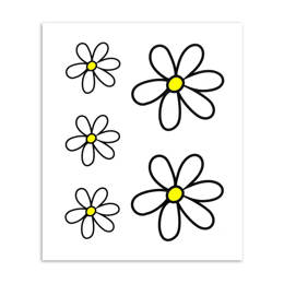 98.048787 MERKLOOS Set d'autocollants unis marguerite M 230 x 200 mm