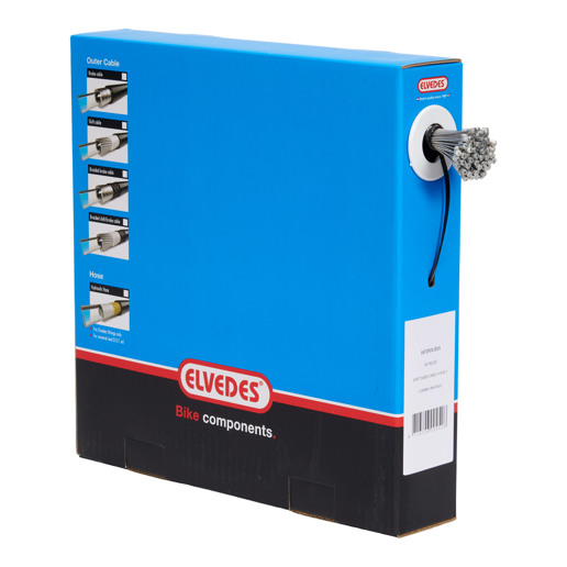 74.6472RVS-BOX ELVEDES Schakel binnenkabel RVS 2250 mm ø 1,1 mm (100x) 1 x 19 ø 1,1 x 2250 / ø 4 x 4 mm