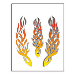 980581 MERKLOOS Set d'autocollants flammes tribales 200 x 240 mm