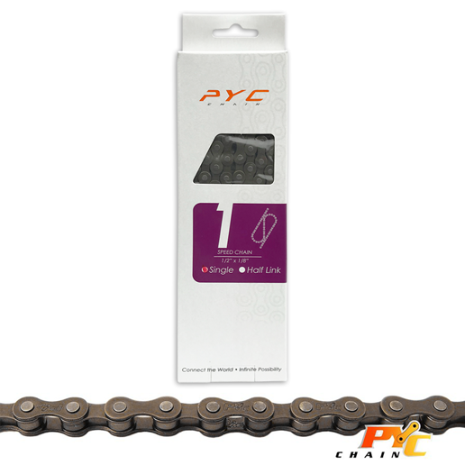 440301.01 P.Y.C. Chaîne de vélo monovitesse 1/2 x 1/8 Inch - 114L - 8.7 mm
