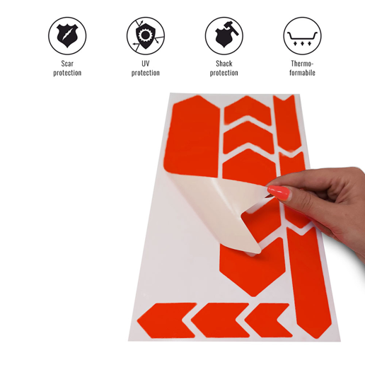 092022 MERKLOOS Fiets frame bescherming stickerset neon rood 165 x 340 mm