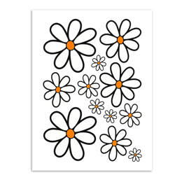 980710 MERKLOOS Set d'autocollants marguerite commune L 340 x 240 mm