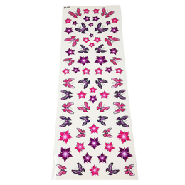 092305 MERKLOOS Set d'autocollants de cadre de vélo fleurs et papillons 160 x 470 mm