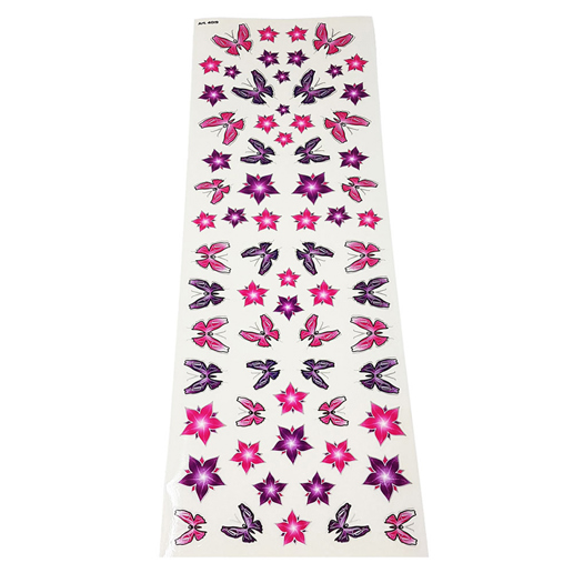 092305 MERKLOOS Fiets frame stickerset bloemen & vlinders 160 x 470 mm