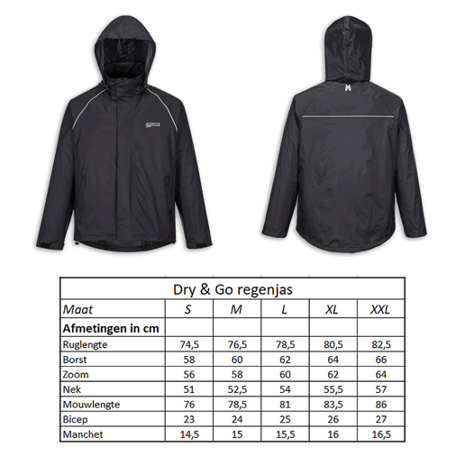 610910.20.M LYNX Veste de pluie Dry & Go M 76.5 x 60 x 58 cm