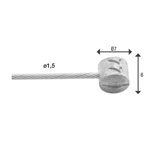 74.6427RVS-3M-BOX ELVEDES Câble intérieur de frein acier inoxydable 3000 mm ø 1,5 mm (50x) 1 × 19 ø 1,5 x 3000 / ø 7 × 6 mm