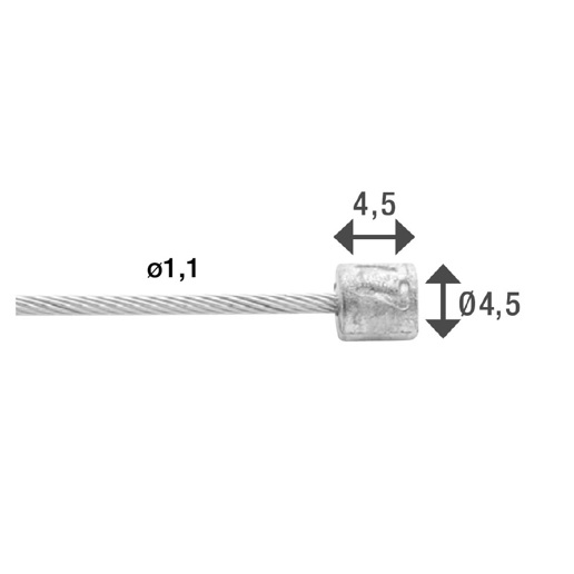 74.6472RVS-SHIM-SL-BOX ELVEDES Câble intérieur de changement de vitesse Slick acier inoxydable 2250 mm ø 1,1 mm (100x) 1 x 19 ø 1,1 x 2250 / ø 4,5 x 4,5 mm