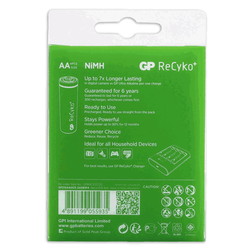 430917 GP Oplaadbare AA-batterijen 2100mAh NiMH 4PK