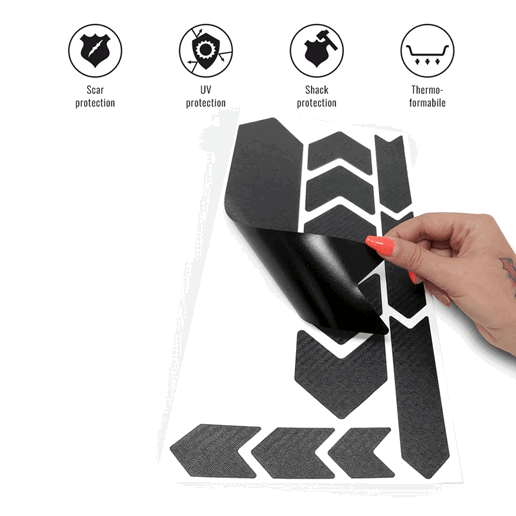 092020 MERKLOOS Set d'autocollants de protection pour cadre de vélo, style carbone	 165 x 340 mm