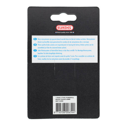 74.6807-CARD ELVEDES V-brake remblokken 60 mm set  60 mm