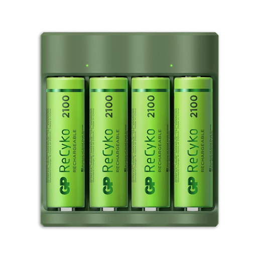 430918 GP USB chargeur de piles + 4 x AA piles 2100mAh NiMH