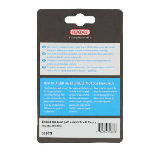 74.6897S ELVEDES Schijfremblokken Gesinterd Goud set